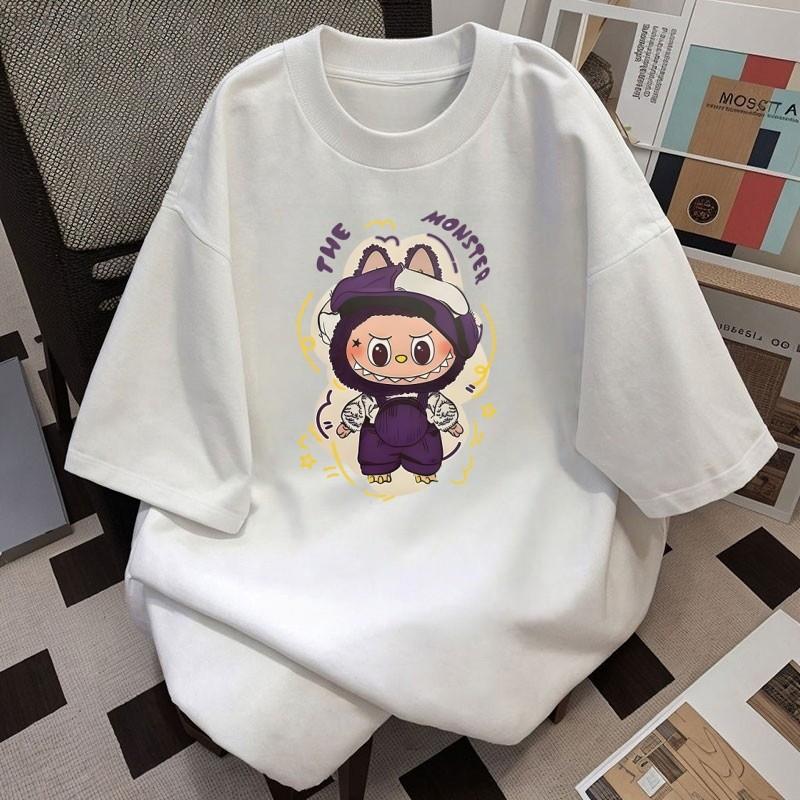 Labubu Summer T-shirt Women Plus Size 3D Pirnt Casual Short Sleeve Tops Tees Clothes