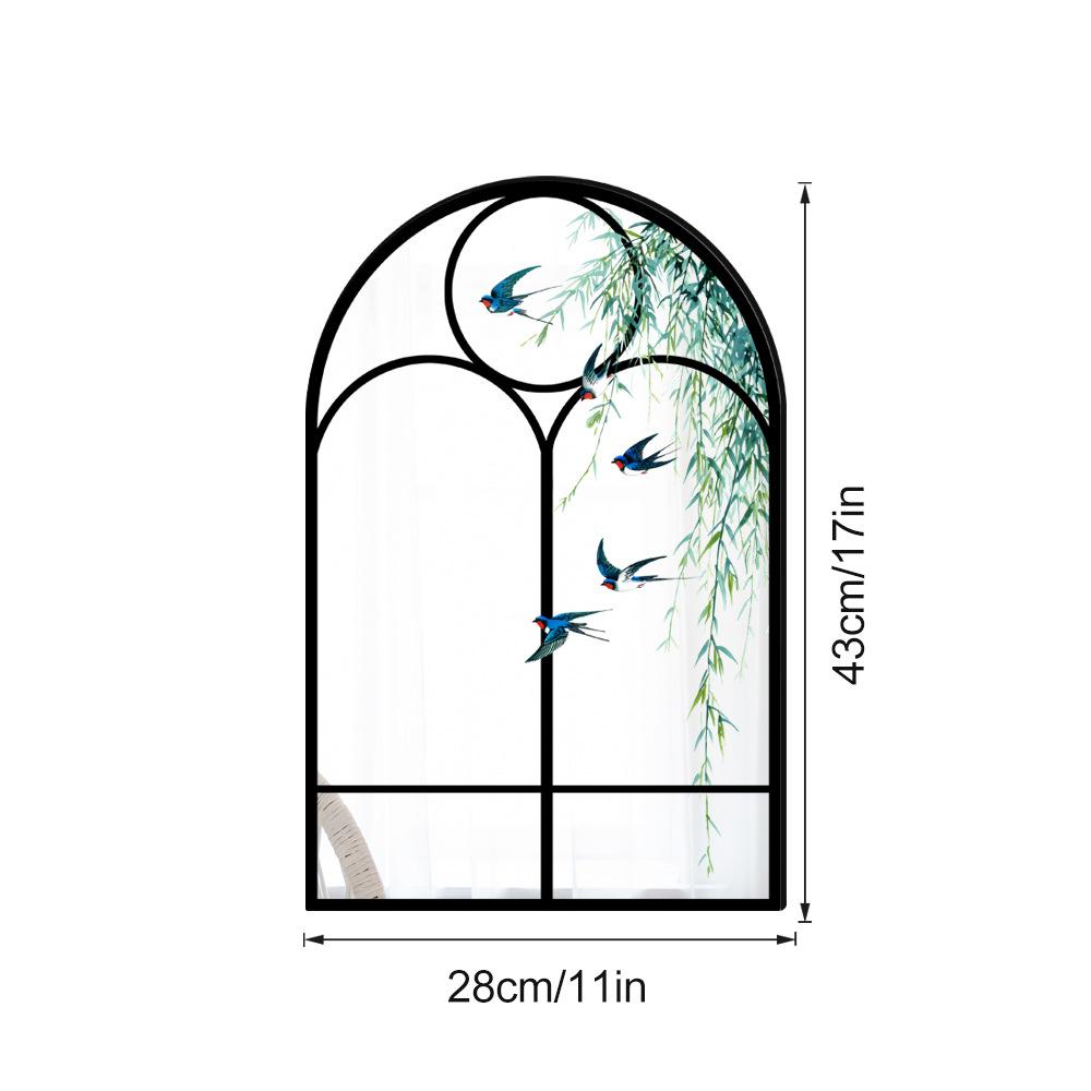 28x43cm Acrylic Arched Window Wall Mirror Wall Decorative Mirror Windowpane Arch Mirror for Bathroom Farmhouse Vanity Room Decor