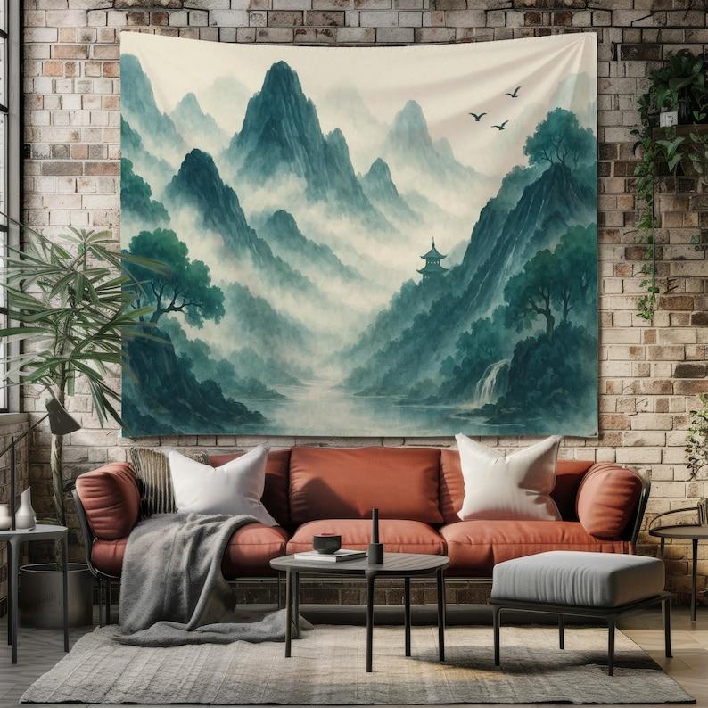 Asian scenery tapestry 75x100 чёрный
