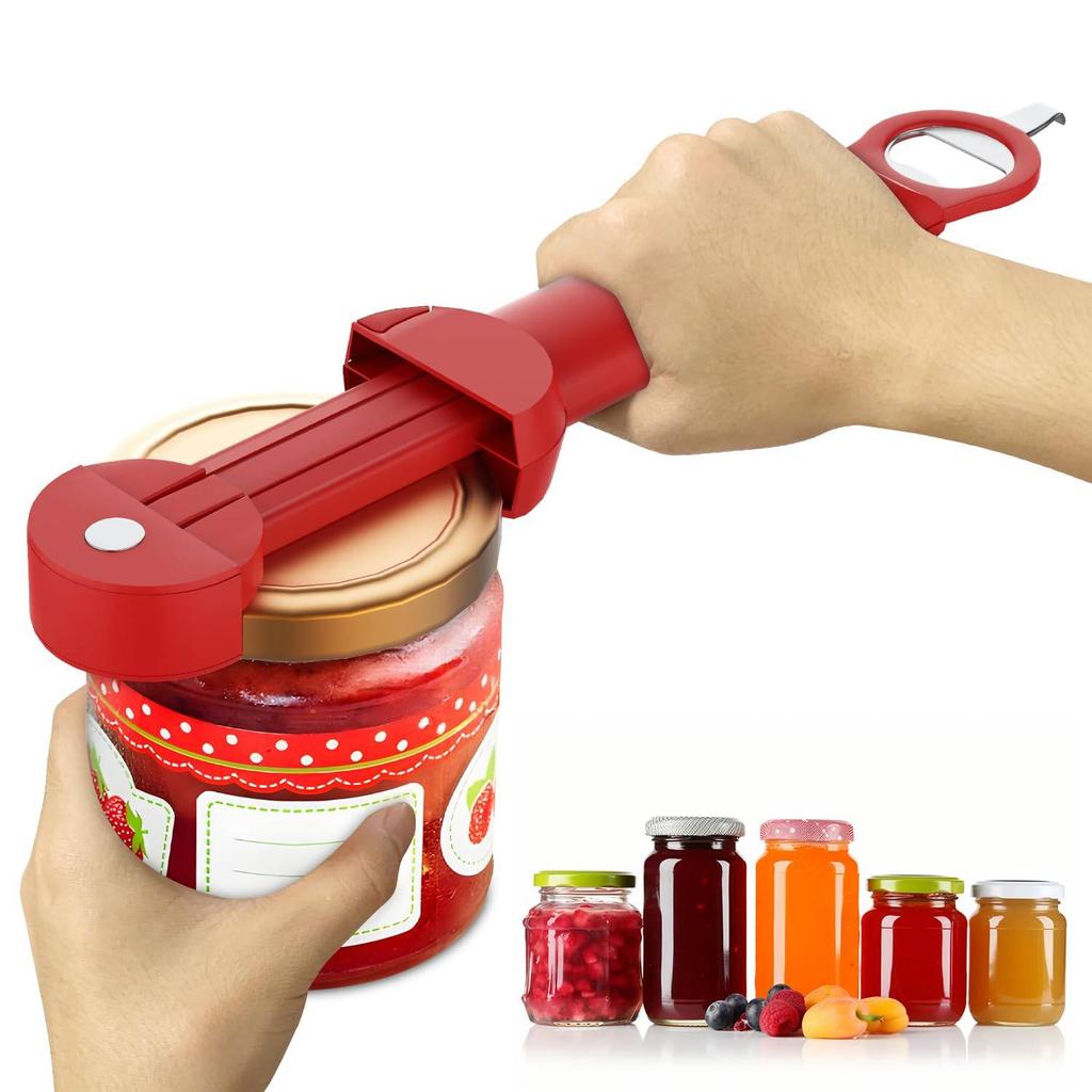 Multi-Function Bottle Opener Retractable JarOpener Stainless SteelThickened Handle Adjustable Screwer Labor-Saving Kitchen Tools