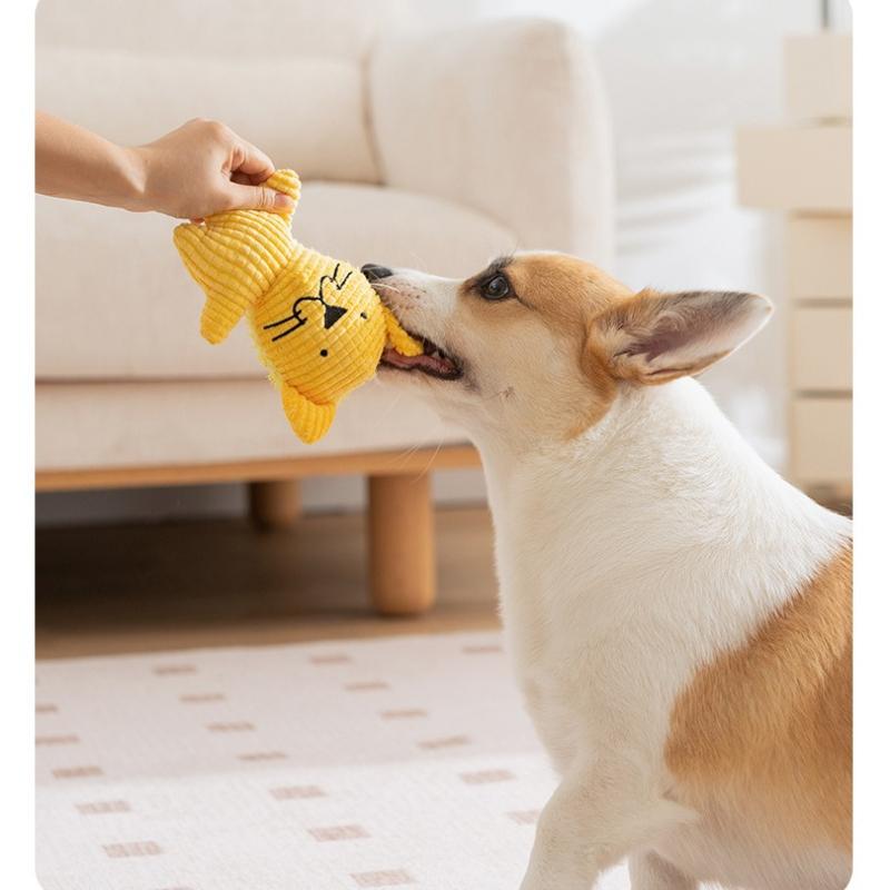 Interactive Training Toys for Dogs Cute Animal Plush Sounding Toys Stress-relief and Bite-resistant Pet Toys for Cats