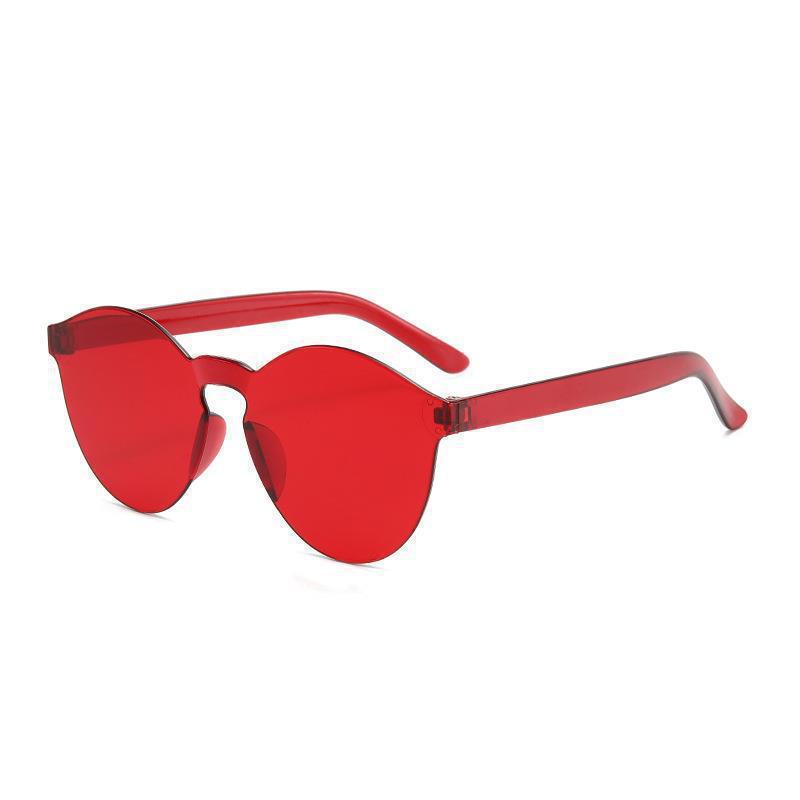 

Rimless Jelly Color Sunglasses UV400 Protection Trendy Transparent Shades For Street Style And Daily Outfits KJ143