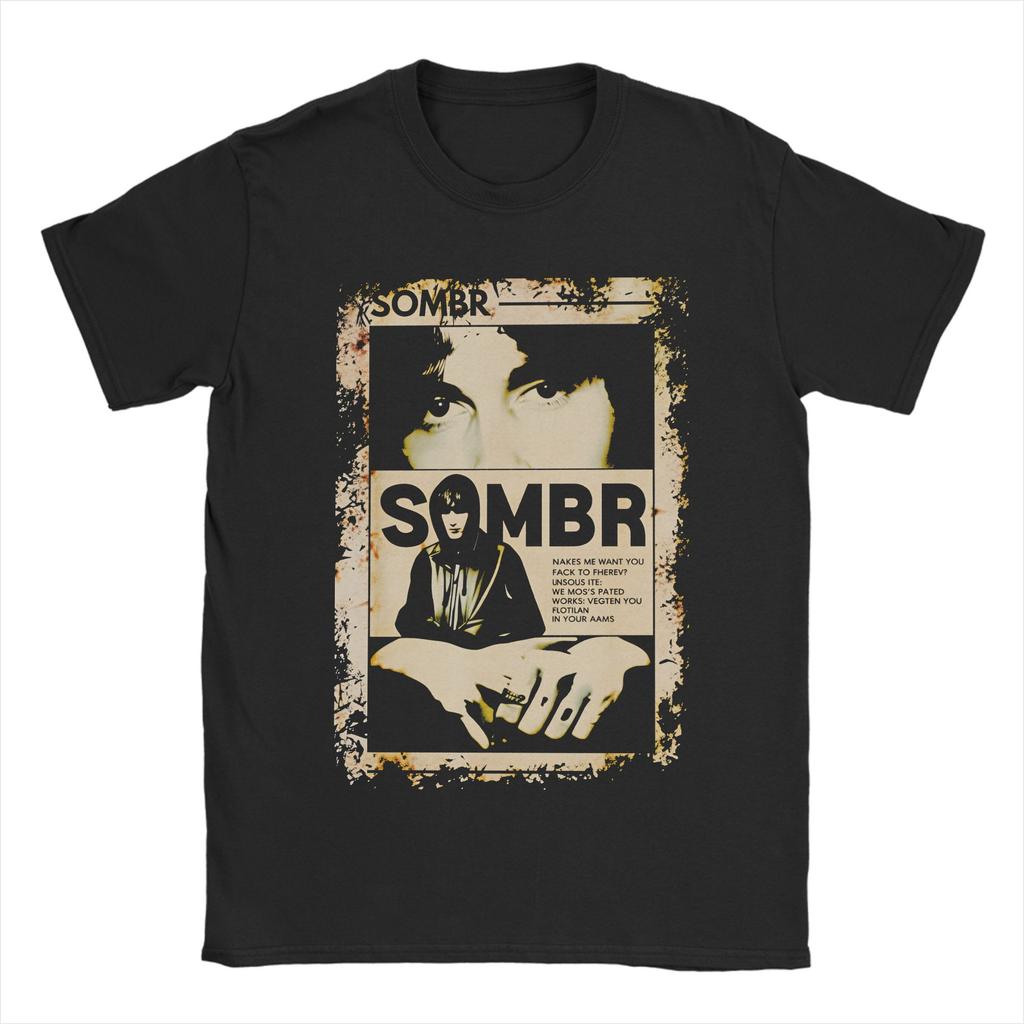 Sombr Log TShirts Men  Vintage 100 Cotton Tee Shirt O Neck Short Sleeve T Shirts Gift Idea Clothes