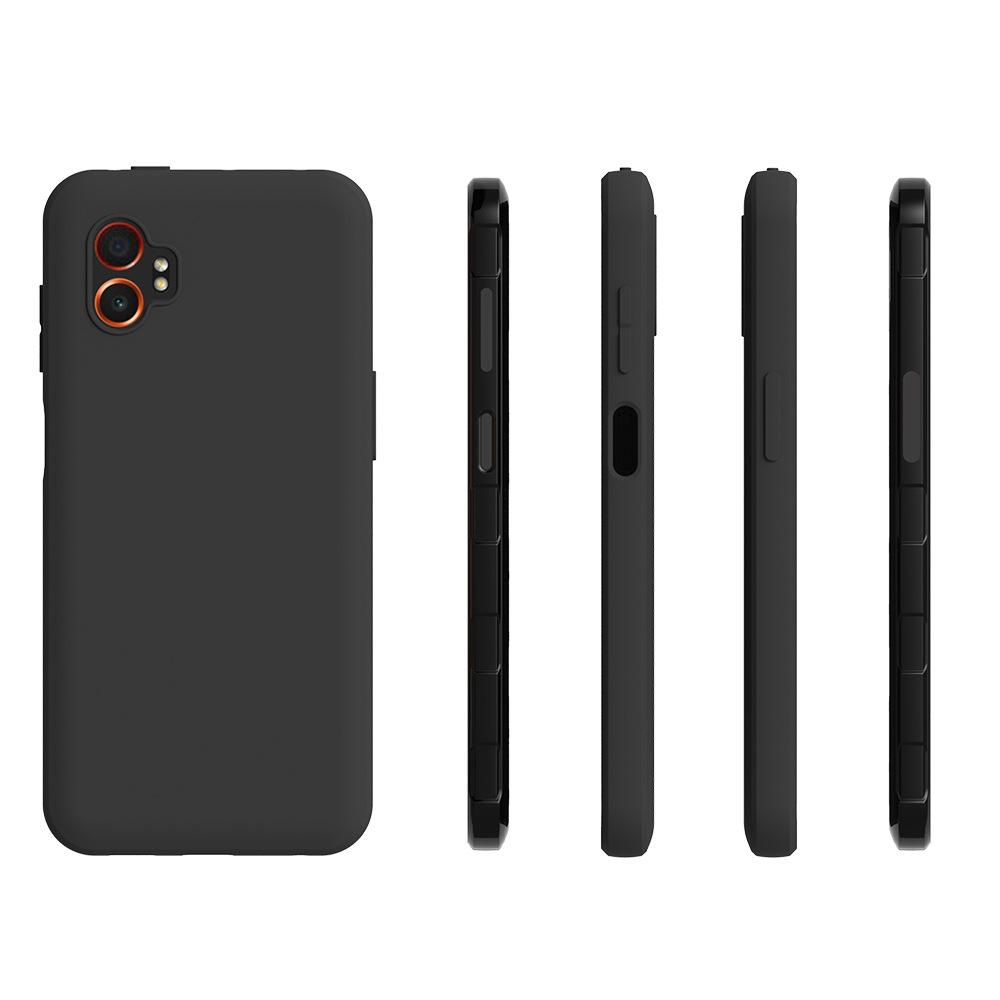 

For Samsung Galaxy XCover7 Pro TPU Case WANLONFENG MS Series Matte Back Cover with Tempered Glass (Big Hole Lens) Black