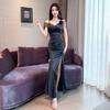 2026 Stylish Spaghetti Strap Evening Gown: High-End Slimming Low-Cut Design