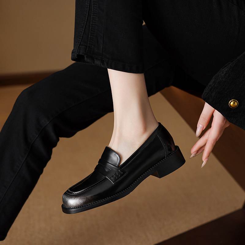 Krazing Pot Cow Skin Round Toe Size 42 Loafers Med Heels Slip On Gladiator Gladiator Autumn Pumps