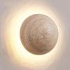 15W LED Natural Stone Wall Sconce 5.9" Nordic Modern Round Marble Wall Mounted Light Fixture Hardwired Indoor Vintage Farmhouse Bedroom Wall Lamp for