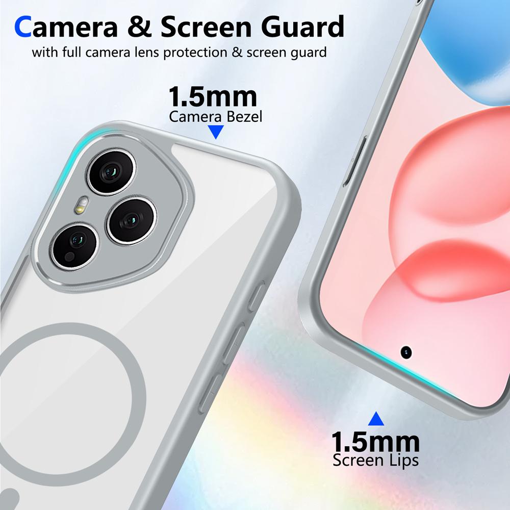 KEYSION Transparent Magnetic Phone Case for HONOR 400 Pro Soft Silicone+PC HD Clear Shockproof Back Cover for Honor 400 Lite 5G