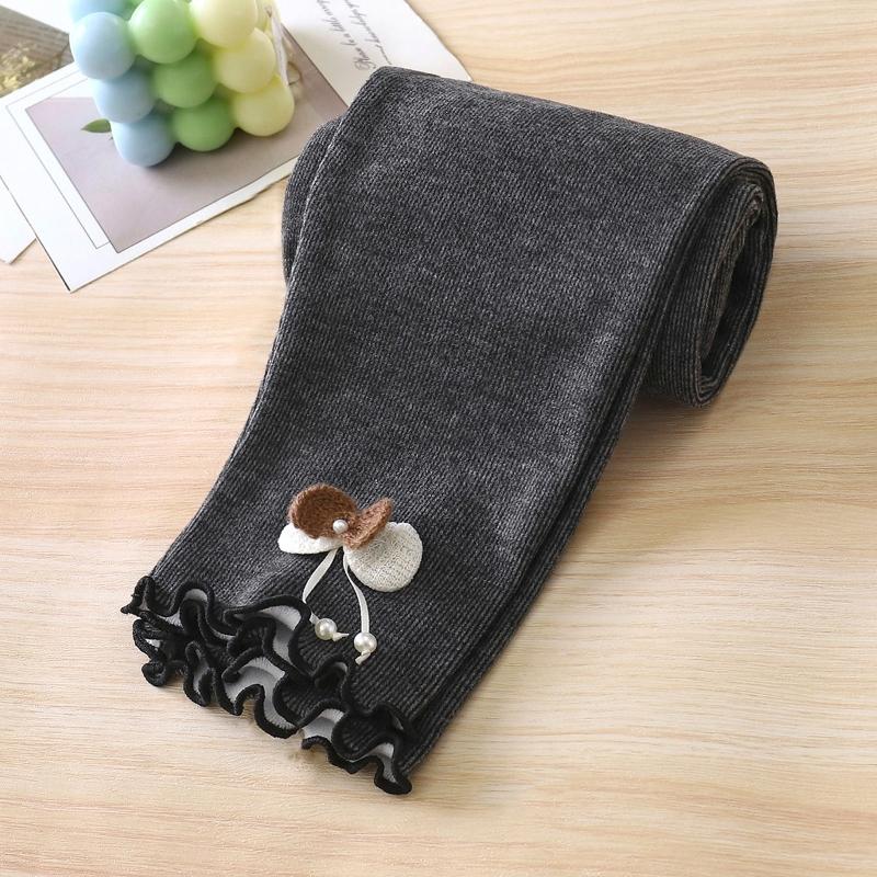 

Baby Girls Leggings Kids Bowknot Pants Toddler Slim Legging Autumn Children s Clothing Korean Style 80 темно серый