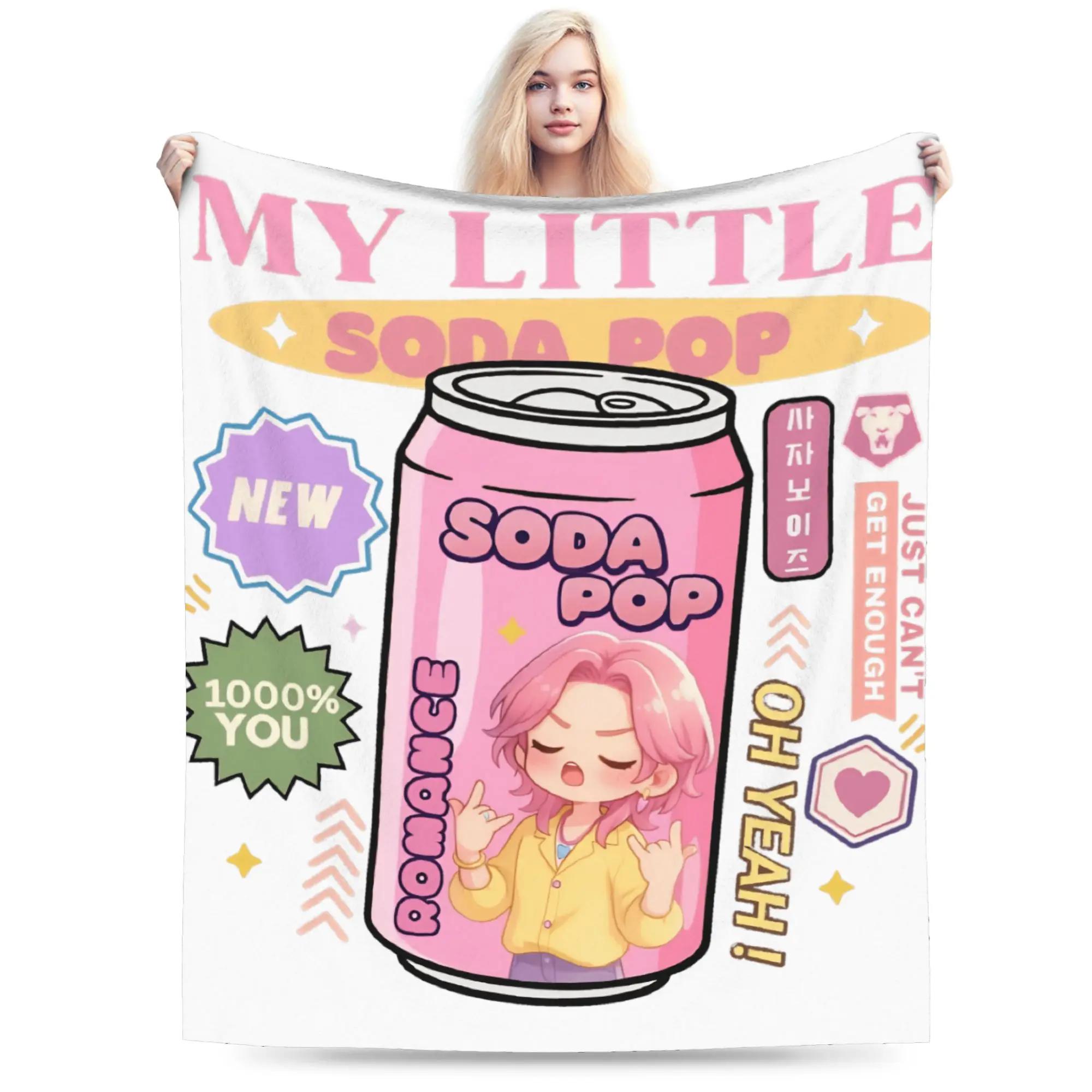 

My Little Soda Pop Kpop Demon Hunters Plush Blanket Soft Flannel Throw for Girls Home Decor Bedspread Gift 40x50inch 101x127cm