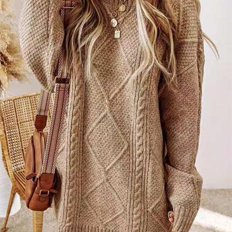 Podzim Zima Nové Líné Volné Módní Svrchní Oblečení Pletený Středně Dlouhý Svetr pro Ženy Japonský Retro Svetr pro Ženy