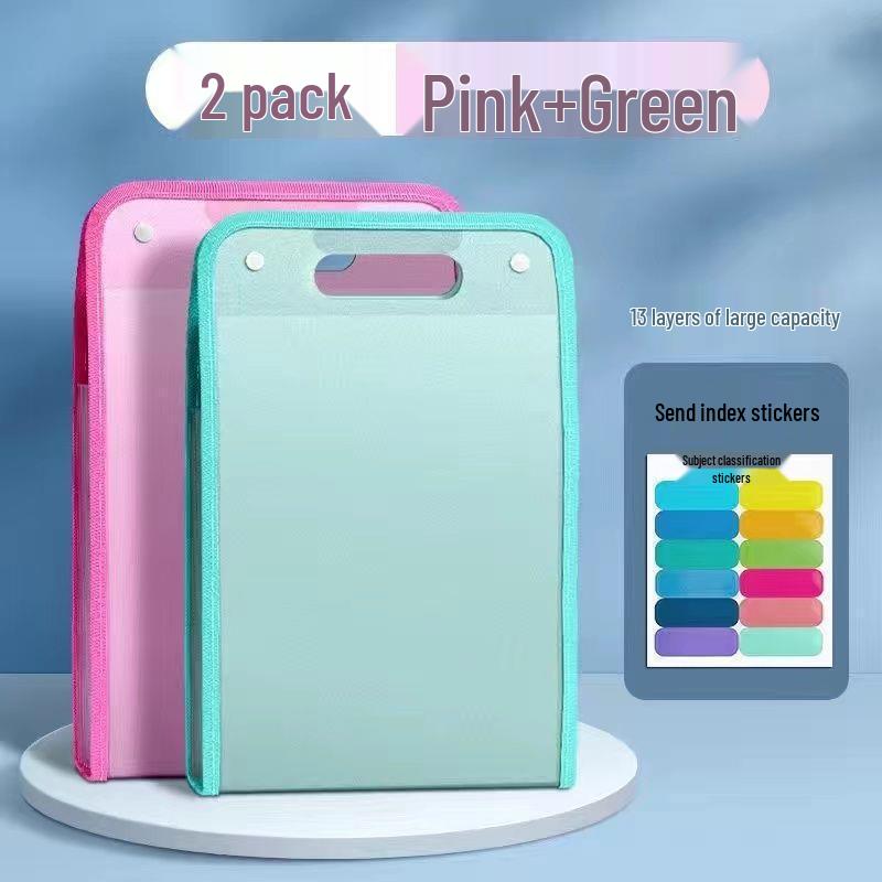 Multi-layer Student Test Paper Storage Accordion Bag - Durable Handheld Folder for Junior High Students