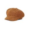 Korean Version Solid Color Corduroy Female Painter's Hat British Retro Octagonal Hat Gorras Para Mujer