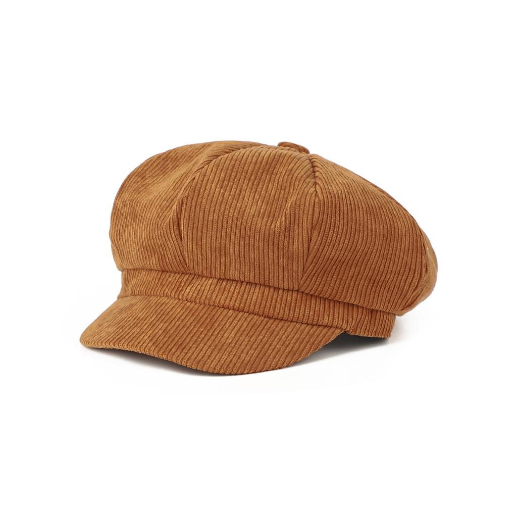 Korean Version Solid Color Corduroy Female Painter's Hat British Retro Octagonal Hat Gorras Para Mujer