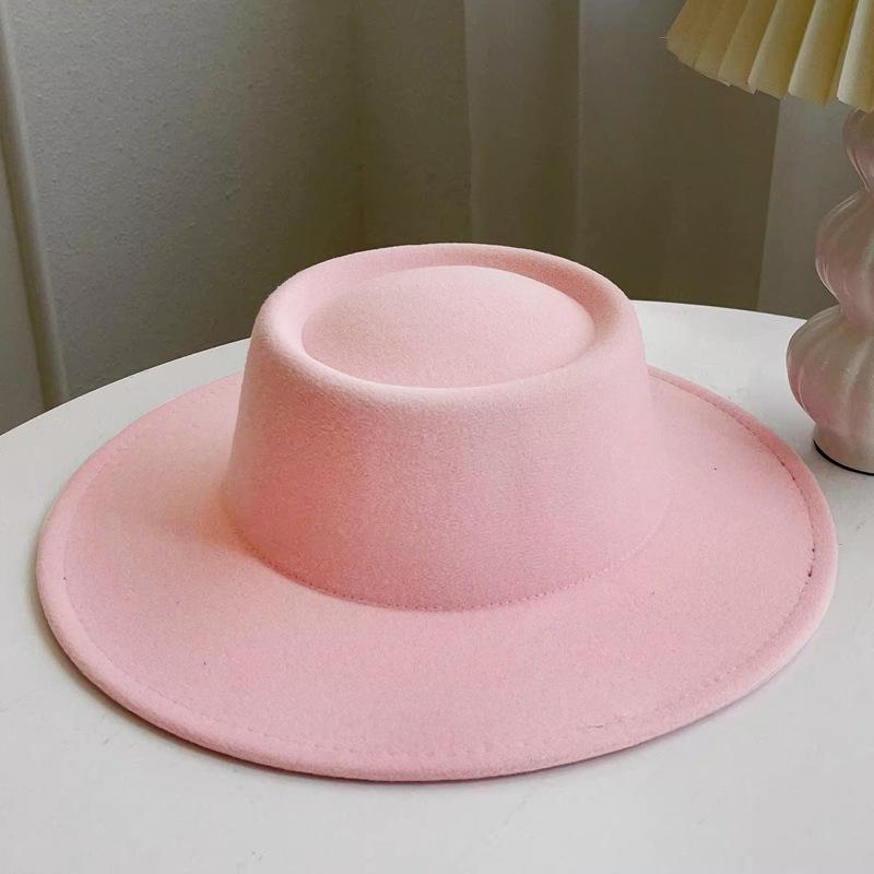 Hot autumn and winter imitation wool hat top hat small concave top felt hat