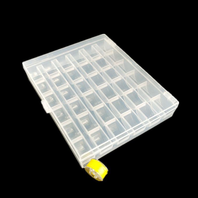 36 Compartment Plastic Bobbin Storage Box Transparent Holder for Assorted Sewing Thread Spools Home Craft Needlework Use