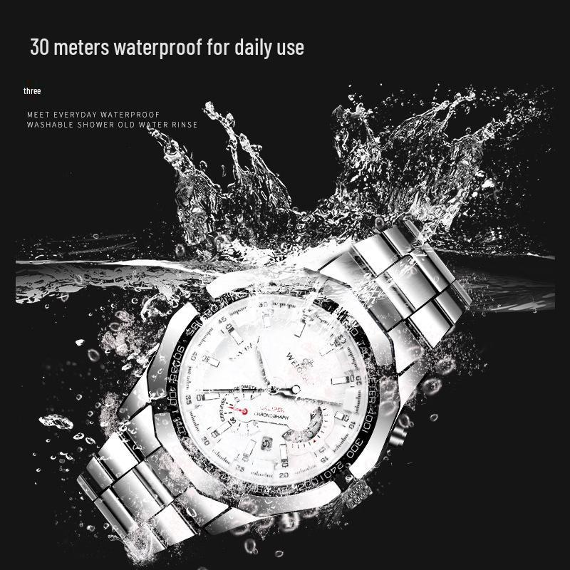 Men's Luminous Waterproof Automatic Calendar Watch with Large Dial