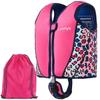 Limmys Premium Neoprene Swimming Vest - Children's Life Vest - 8 Removable Floats - Pink Leopard - Small