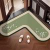 Pre-owned L-Shaped Non-Slip Bathroom Mat - Stain-Resistant, Water-Absorbent, Diatomaceous Earth Foot Wiping Door Mat