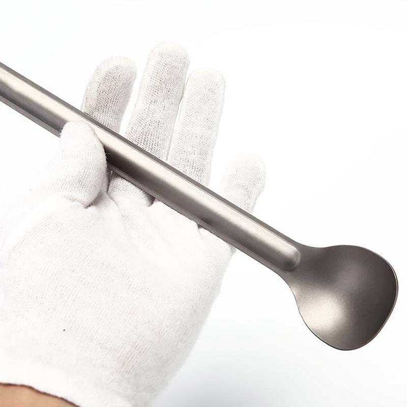 1Pc Titanium Spoon Long Handle Spoon Outdoor Camping Tableware