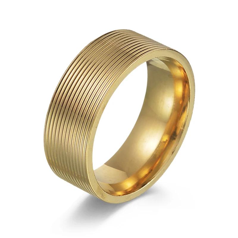 Fashion New Thin Line Groove Stainless Steel Rings For Women Men High Polished Grooved Finger Ring Wedding Party  Gift