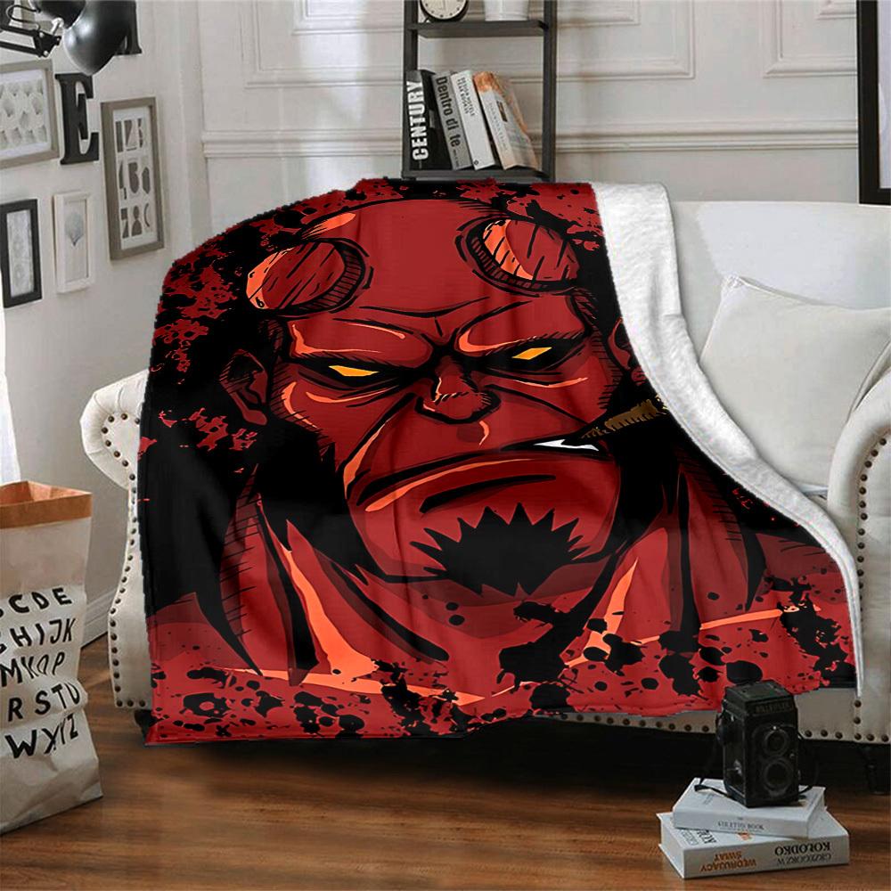 1pc Demon Blanket, Lightweight Flannel Throw Blanket For Sofa, Bed, Travel, Camping, Living Room, Office, Couch, Chair, And Bed