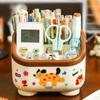 Large Capacity Desktop Pen Holder Cartoon Desktop Container Durable Pencil Organizer  School