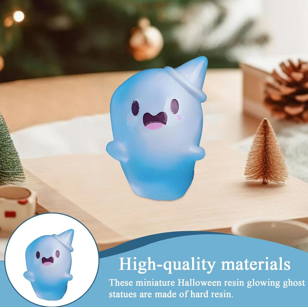 Miniature Ghost Figurines Luminous Resin Figures Small Ghost Garden Decor Holiday Atmosphere Props For Bedroom Living Room