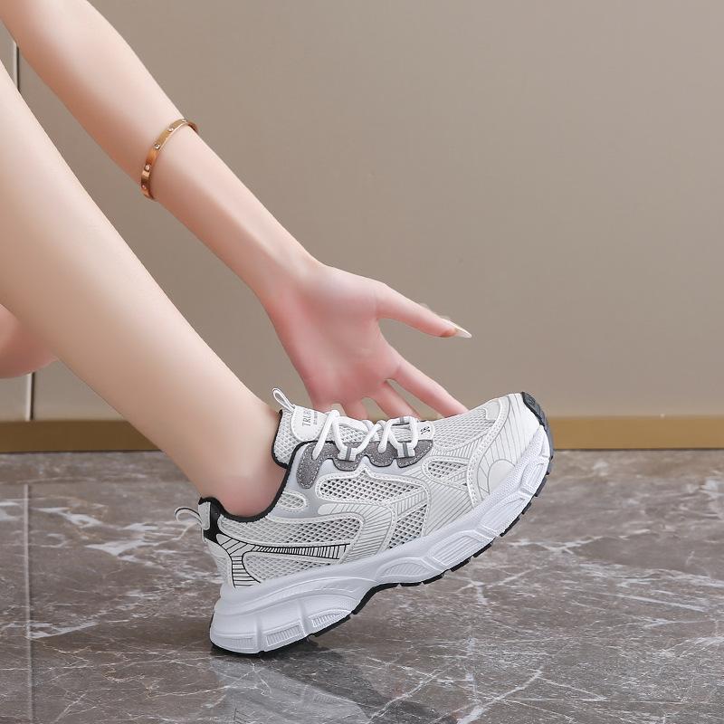 Women's shoes summer new thick-soled breathable mesh color matching running casual versatile sports lightweight women's shoes