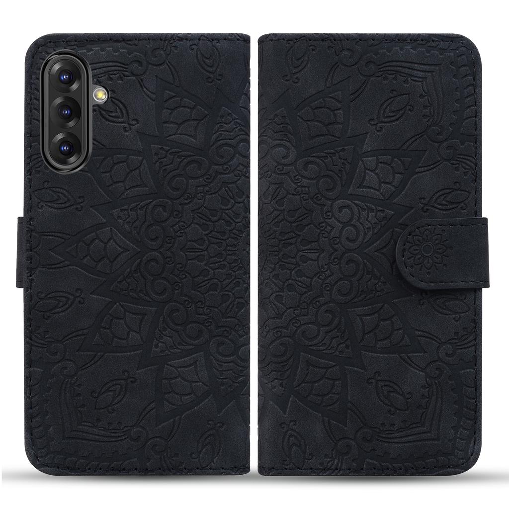 For Samsung Galaxy A36 5G Case PU Leather Wallet Flip Phone Cover Flower Imprinted