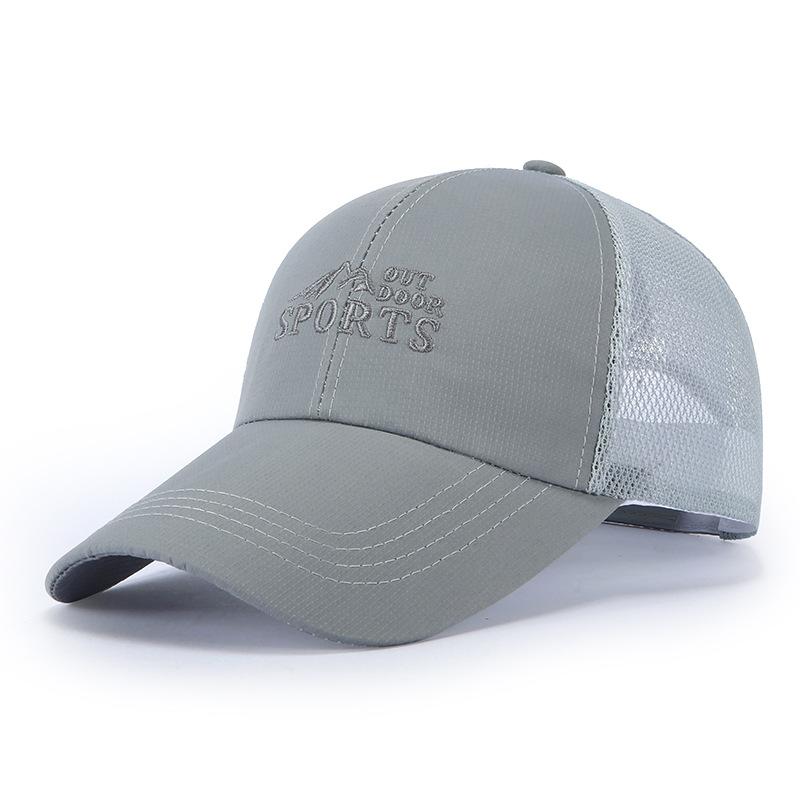 Spring And Summer Embroidery Letter Baseball Cap Net Cap Men S Fashion Shading Breathable Cap Shading Sports Outdoor Fishing Cap Adjustable серый