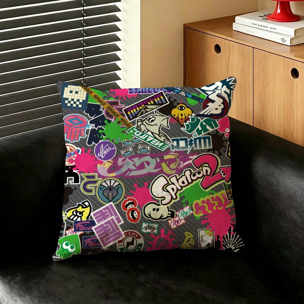 Game SSplatoon Cushion Cover Creative  Pillowcases for Interior Decoration Office Living Room Home Car Hot