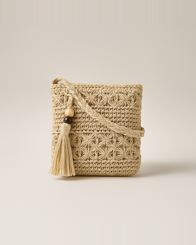 Yogodlns Straw Woven Square Women Crossbody Shoulder Bag Fashion Tassle Design Small Handbag Summer Beach Bag Lady Travel Shopper Totes