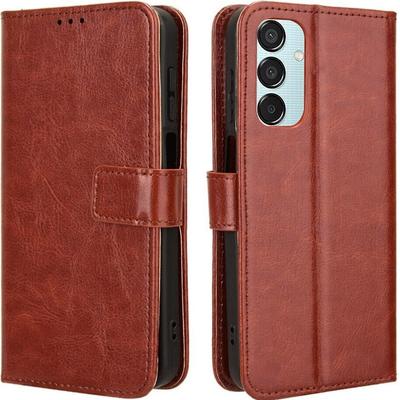 Flip Case for Samsung Galaxy M15 5G, Crazy Horse Wallet, Brown