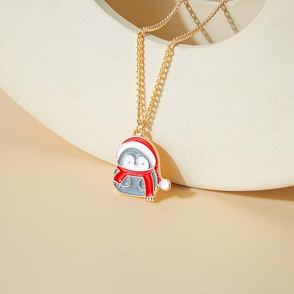 Claus Merry Christmas Clavicle Necklace Women Pendant Necklace Snowman Choker Christmas Necklace