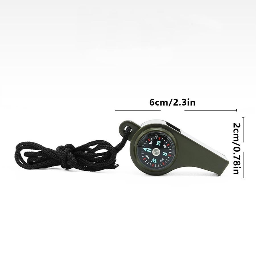 1/2pc 3 in 1 Emergency Survival Whistle Compass Thermometer Referee Whistle Camping Hiking Outdoor Multifunction Whistle
