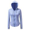 "Tight Fit Women's White Long Sleeve Hooded Yoga Jacket"