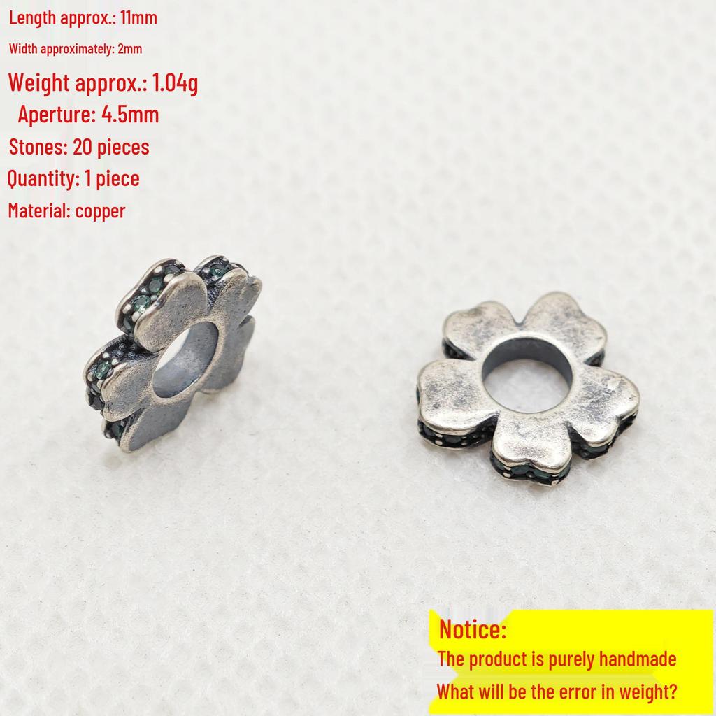 Silver Plated White Copper Water Drop & Star Beads with Round Clasp for DIY Accessories