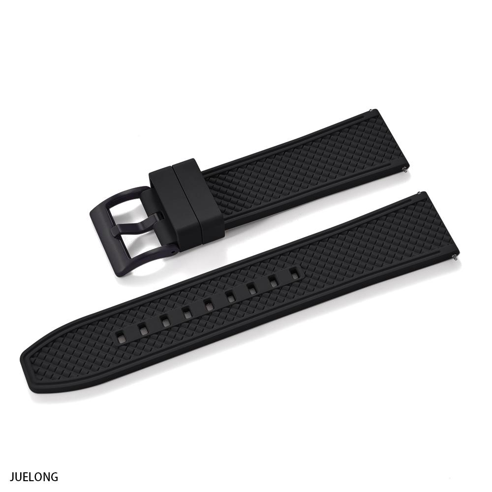Professional Diving Watch Band FKM Rubber Strap 18mm 20mm 22mm 24mm Quick Release Bullet Shape for Dive Watch Waterproof Durabl