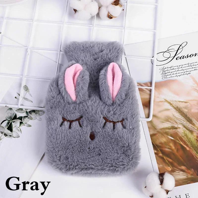 Winter Hot Water Bag Suitable Women Warmer Hand Bags Creative Design Rabbit Plush Water Bottle Reusable Soft Lint Hot Water Bag
