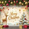 Christmas Tree Display Festive Gold Holiday Background Festive Background Holiday Decorative Reindeer Banner For New Year Party