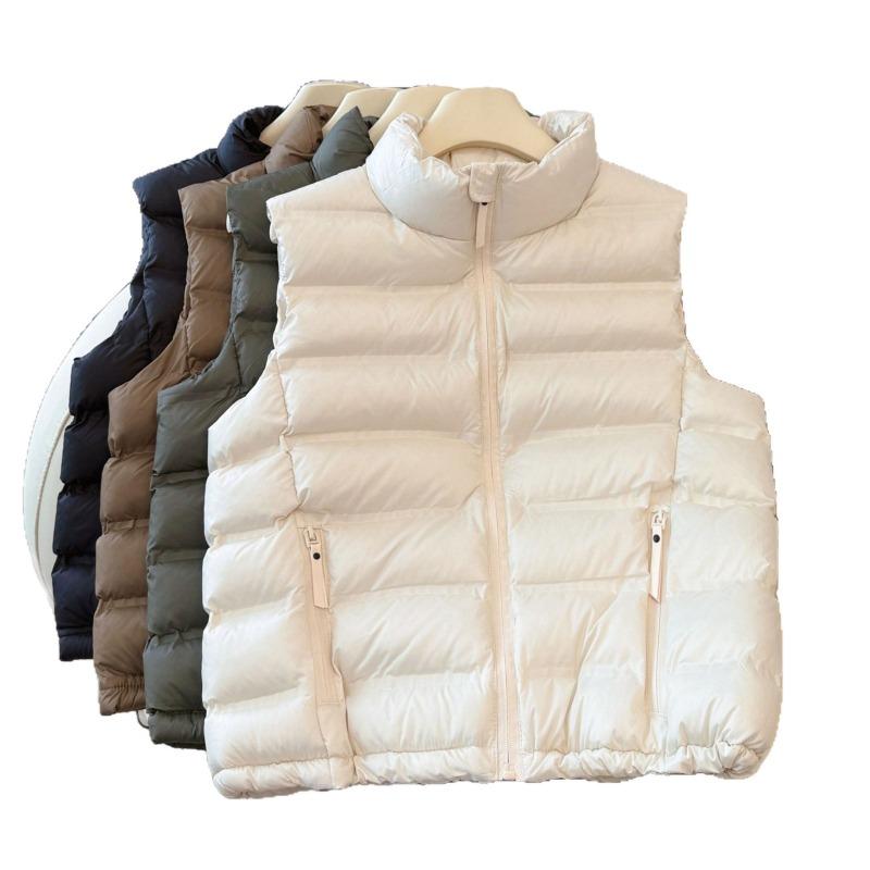 Women S Loose Short Sleeveless Stand Collar Vest For Autumn Winter Daily Wear
