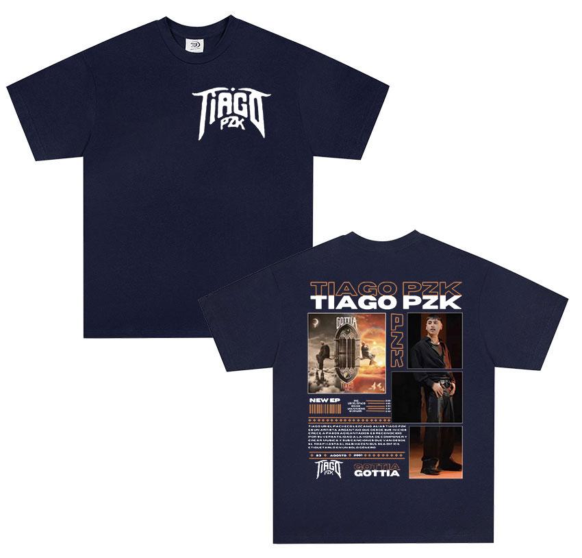 2025 Summer Singer Tiago PZK Tour New Album Tshirt Men Retro Hiphop Fashion Street Tshirt 100 Cotton Short Sleeve Tshirt
