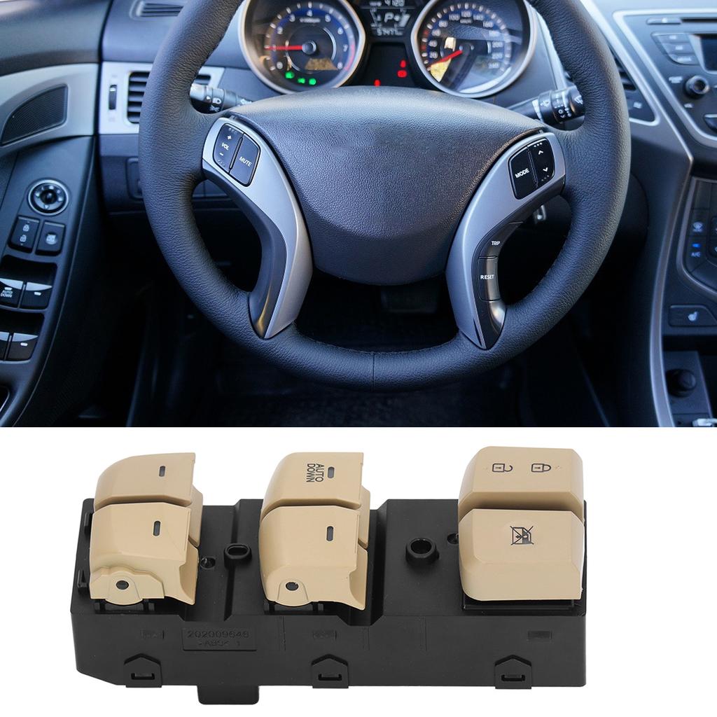 Car Power Window Control Master Switch 93570 3X000 Black Replacement for Hyundai Elantra 2011‑2015