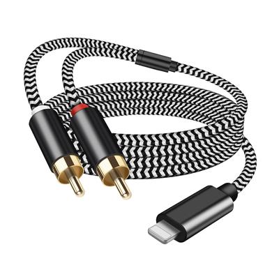 Lightning-Cinch-Konvertierungskabel, 1 m, iPhone-Cinch-Konvertierung, Stereo-Mini-Stecker, Audiokabel, HiFi-Klangqualität, Telefon, Mini-DVD-Player, Audio-Hilfskabel