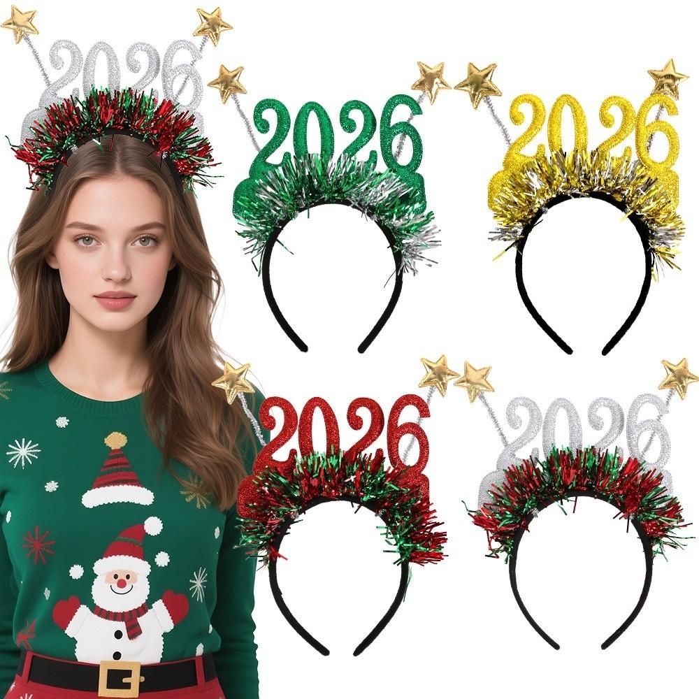 New Year‘s Eve Christmas Headband Star Color Strip Xmas Hair Accessories  Cosplay Prop