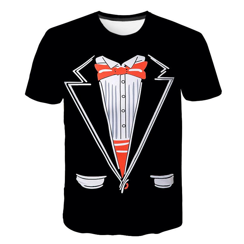 Men Fashion Short Sleeve 3d Print T Shirt Round Neck Summer Plus Size Tees
