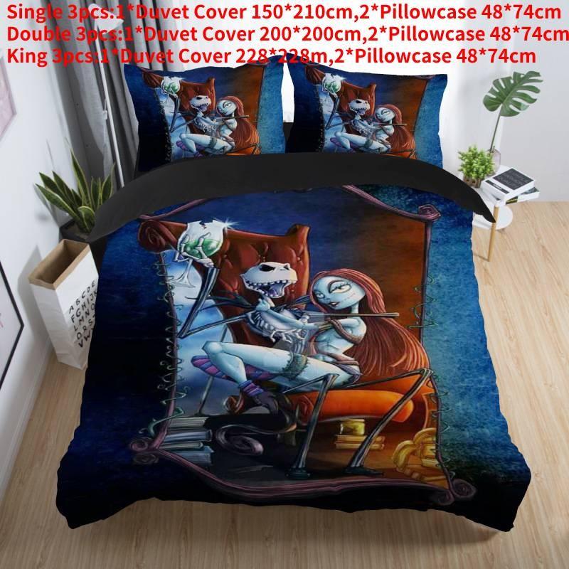 Custom Digital Print 90gsm Nordic Style Three Piece Bedding Set With Pillow Cases And Duvet Cover