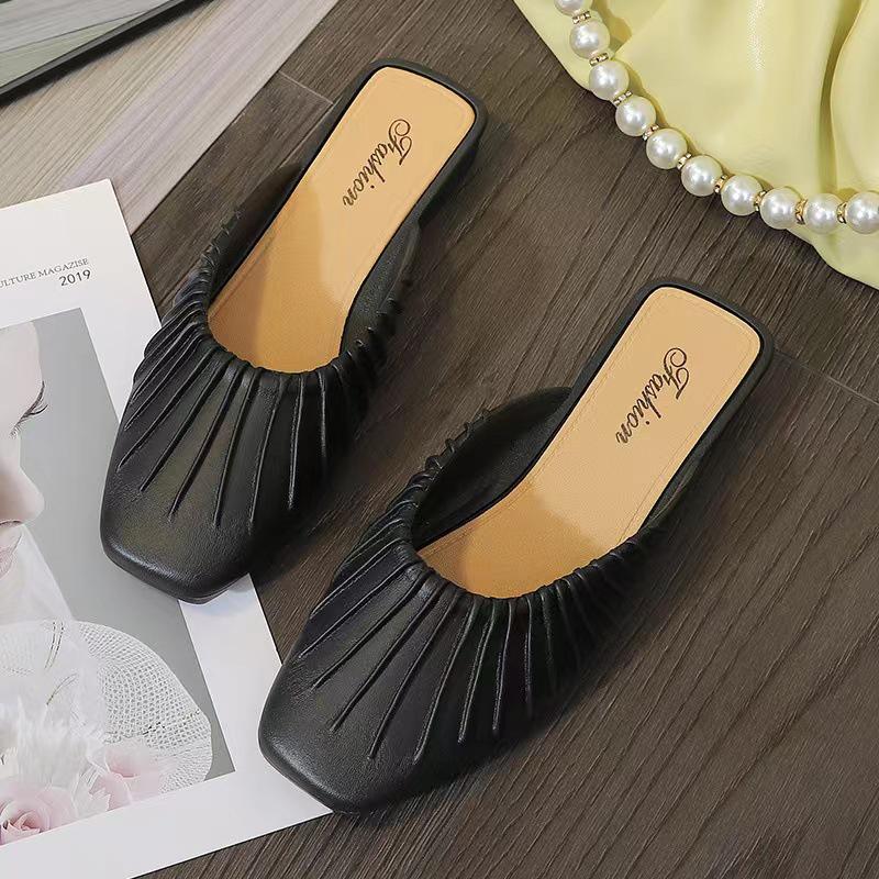 2024 Summer Women's Pointed Toe Slip-On Low-Heeled Sandals