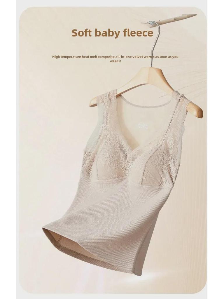 Ultra-Soft Velvet Lace Warm Vest for Autumn & Winter